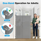 Reinforced 65" Extra Tall Baby Gate for Doorway, Jump-Resistant & Prevent Crawling Underneath Retractable Pet Gates Extra Tall, 0-55" W Retractable Dog Gate for Pets, Dogs, Cats, Puppies, Babies, Gray