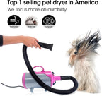 SHELANDY Groomer Partner Pet Hair Force Dryer Dog Grooming Blower with Heater (Pink)