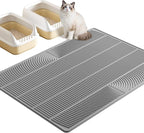 TRZZ XXL Cat Litter Mat, Large Silicone Waterproof Mat, Gray | Non-Slip, Easy to Clean, Cat Litter Trapping Mat, Kitty Litter Catcher, Scatter Control, for Floor