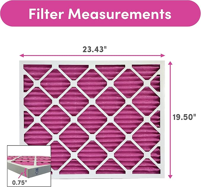 20x24x1 Air Filter (4-Pack) | Made in the USA | Color Changing | Remove Cat and Dog Odor | MERV 8 for Pet Hair Dander and Dust | 19.5"x23.5"x0.75" Exact Size