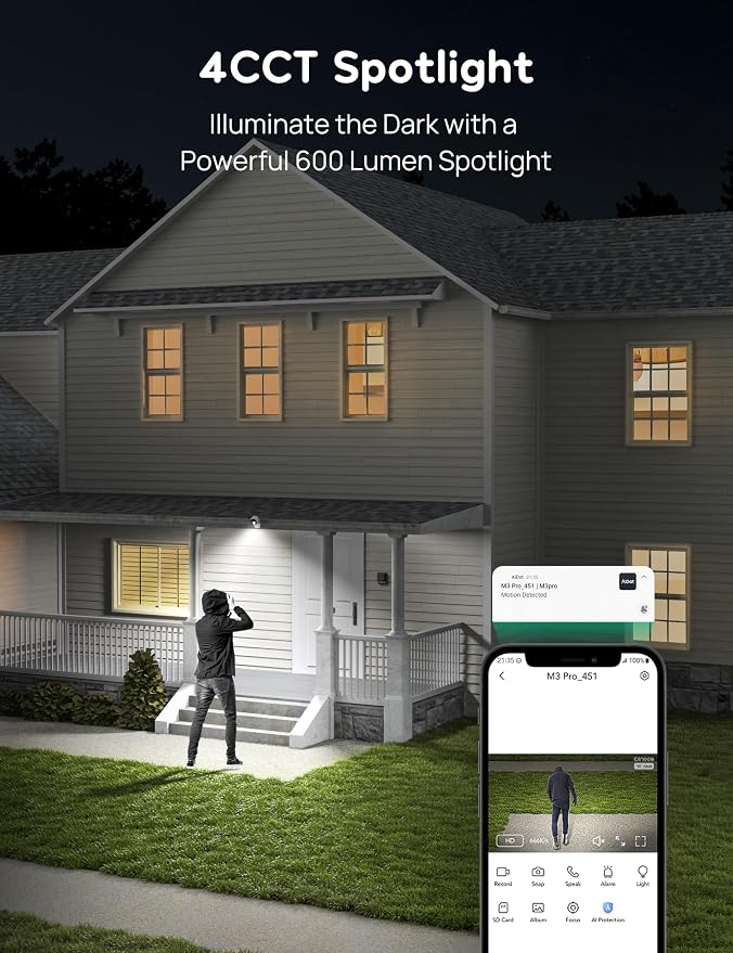 winees Security Cameras Outdoor, Wired 2K Wi-Fi Cameras for Home Security, 2.4G Indoor Camera, Human/Pet AI Detection, Color Night Vision, 2-Way Audio, Support Cloud/128G SD Card Storage | 2.4G Indoor Camera, Human/Pet AI Detection, Color Night Vision,...