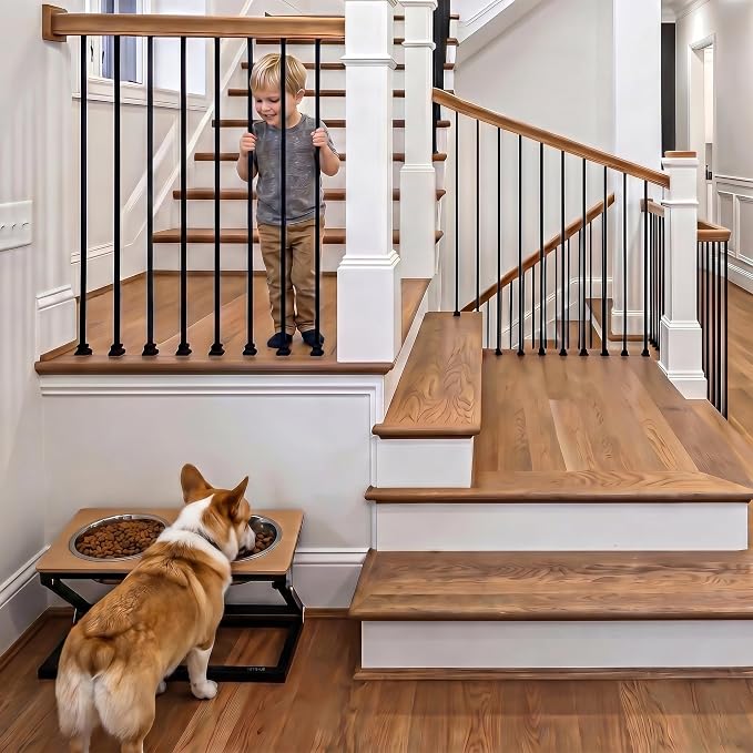Elevated Dog Bowl, Adjustable Height and Tilt Angle Dog Bowl Stand | Precisely Adjust Height And Tilt Angle, Easy To Clean, Equipped With 2 Stainless Steel Food Bowls, Sturdy And Durable.