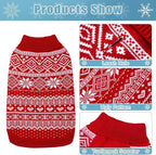HOMIMP Dog Sweater Argyle - Warm Winter Clothes Puppy Soft Coat, Ugly Dog Sweater for Small Medium and Large Dogs, Pet Clothing Boy Girl, Red XXS