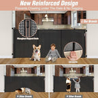 Reinforced 42" Tall x 75" Wide Retractable Baby Gate Prevent Crawling Under | Indoor/Outdoor Tall Retractable Dog Gate, Space-Saving, One-Hand Use, Scratch-Resistant Mesh, Safety Lock, Easy Install/Black