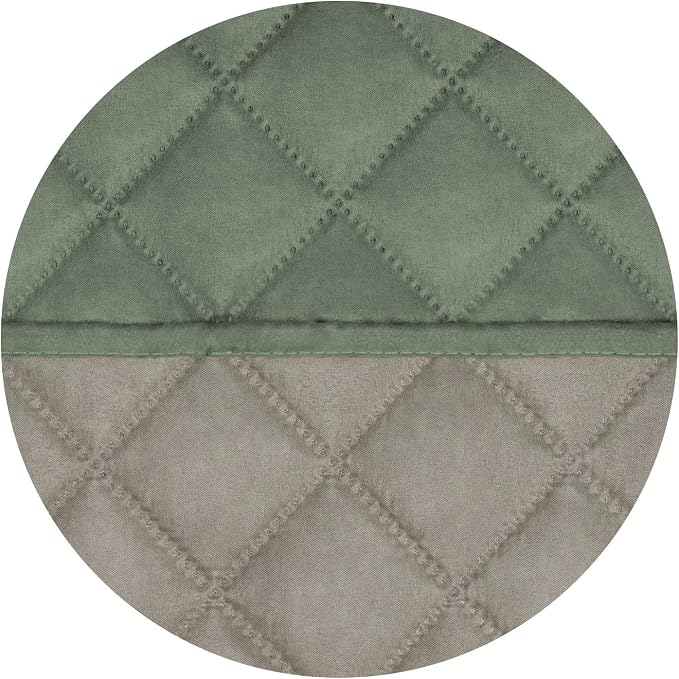 PureFit Reversible Chair Sofa Cover Dog Couch Covers for Sofa, 25.5 in | Greyish Green/Beige, Water Resistant Couch Protector, Washable Pet Couch Cover with Non Slip and Elastic Straps For Kids