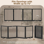 Free Standing Dog Gate Indoor, Foldable Dog Gate for Doorways Stairs | 4-Panel Freestanding Pet Gate with Support Feet for Stability, Folding Puppy Gate Easy to Move, Doggy Gate 72"x24", Black