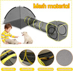 Outdoor Cat Enclosures for Indoor, Portable Mesh Tent, Outdoor pet Tunnel, Cat Playhouse with Adjustable Cat Harness and Leash for Walking, Colorful Tease Ball for Small Animals