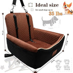 Dog Car Seat Bed 2 in 1 for Small/Medium Dogs up to 35 lbs,Adjustable Safety Leashes,Memory Foam with Soft Fabric Pets Travel Car Bed,Easily Installed in Front and Back seat,Removable and Washable.