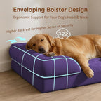 Comfort Expression Orthopedic Dog Bed for Medium Size Dog with Bolster | Waterproof Dog Couch Bed with Washable Cover & Non-Slip Bottom, Supportive Egg Crate Foam Medium Pet Bed, 30x20 Inch