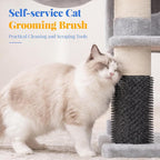 Hey-brother Cat Tree, 74 inches Multi-Level XL Large Cat Tower for Indoor Cats with Three Cat Condos, Two Large Top Decks and Cat Hairbrushfor Kittens, Cats and Pets, Light Gray MPJ035-MW