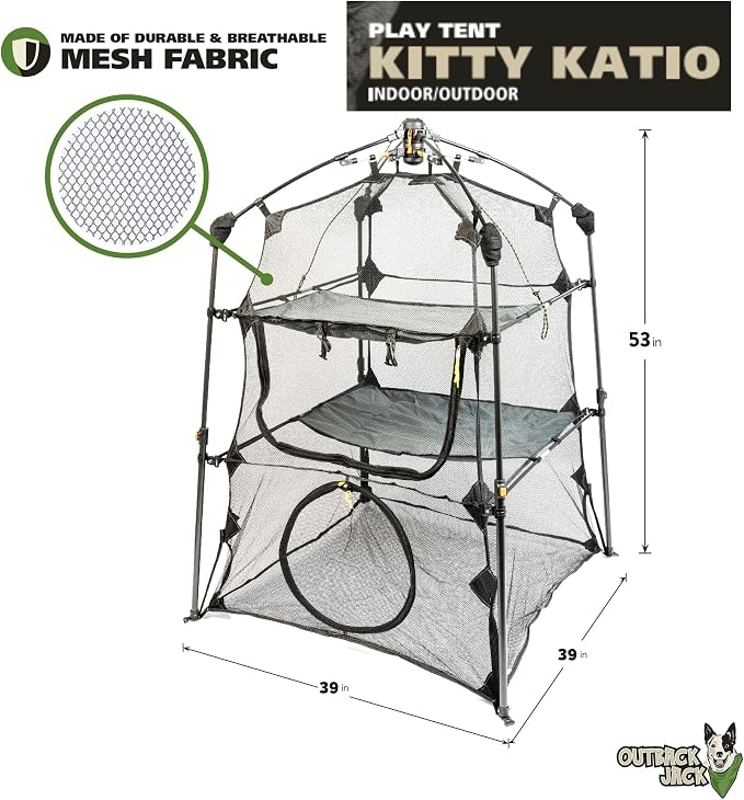 Catio Outdoor Cat Enclosure, Portable Play Tent, Multi Cat Use | Kitty katio style space for one or several felines, lets indoor companions enjoy time outside while staying secure at home