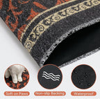 Cat Litter Mat, 24"x15" High-Density PVC Cat Litters Trapping Mat, Waterproof & Non-Slip Backing, Litter Box Catcher, Soft on Kitty Paws, Easy Washable Pet Supplies Brown-Green