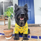 Parisian Pet Cactus Dog Shirt - Cotton Clothes for Large Dogs - Stylish Tropical Yellow Dog Outfit - Lightweight and Soft Puppy Clothes - Trendy Tshirts for Dogs - Comfortable Summer Camp Pet Apparel