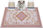 Glittme Cat Litter Mat with Non-Slip Bottom Litter Box Mat 40"X30" Litter Trapping Mat Easy to Clean Washable Cat Food Mat for Kitty,XL