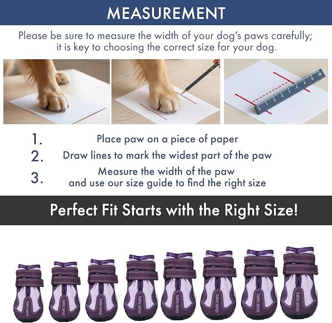 Spark Paws 365 Dog Shoes - All-Season Boots for Winter Snow & Hot Pavement | Water-resistant, anti-slip, stay-on straps - rain, ice & summer booties in one. Reflective; small, medium & large dogs