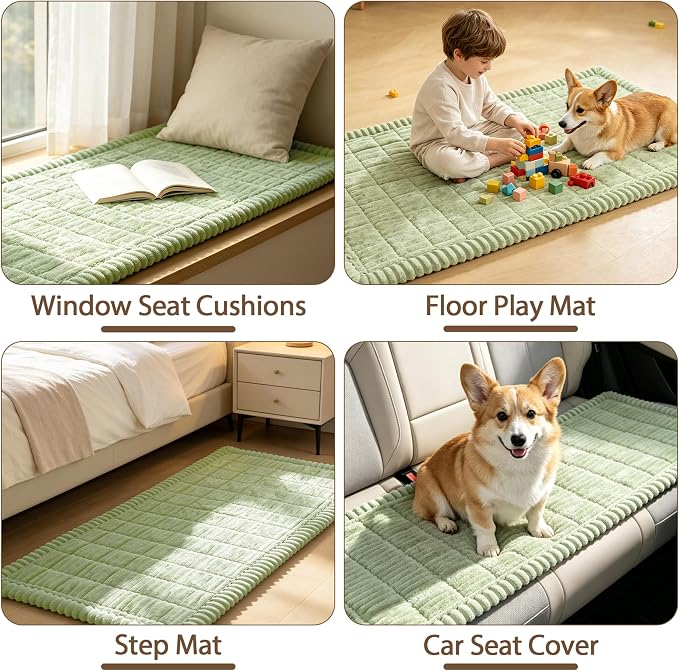 FUANGUI Waterproof Couch Cover Sofa Cover for Dogs and Pets Sofa Protector | Non-Slip Washable Fuzzy Soft Cat Sofa Slipcover for 2-3 Cushion Couch Sofa Pet Friendly, Grass Green, 27.6" x 59.1", 1 pcs