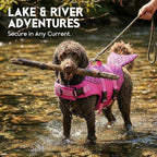 ASENKU Dog Life Jacket - Pet Safety Vest for Swimming & Boating, Shark Life Jacket with Floatation, Dog Lifesavers Swimsuits for Small Medium Large Dogs (Mermaid Pink, M)