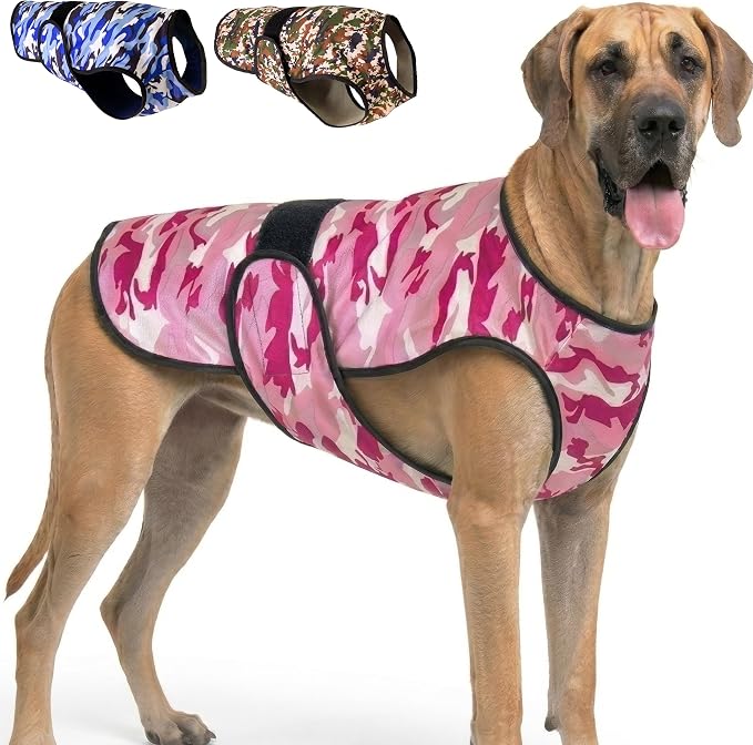 Dog Cooling Vest, 2-Layer Microfiber Cooling Jacket, Pink, 2XL | Longer cooling duration, balanced comfort, UV protection, soft double-layer microfiber fabric, sizes to suit most dogs
