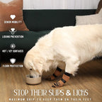 DOK TigerToes Premium Non-Slip Dog Socks for Hardwood Floors - Extra-Thick Grip that Works Even When Twisted - Prevents Licking, Slipping, and Great for Dog Paw Protection (Cool Caramel, Large)