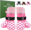 EXPAWLORER Dog Socks to Prevent Licking Paws with Grippers for Hot Pavement | For Hardwood Floors Anti Slip, Reflective Dog Boots & Paw Protectors Shoes Booties with for Senior Small Medium Large Dogs XL