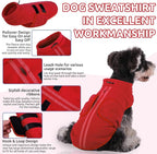 Queenmore Soft Fleece Dog Jacket, Warm Winter Dog Clothes with Leash Hole, Dachshund Sweater for Small Dogs Cats Boy or Girl (Red, XS)