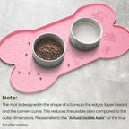 PWTAA Dog Food Mat Anti-Slip Silicone Dog Bowl Mat Thicker Pet Placemat Waterproof Cat Feeder Pad with Raised Edge Puppy Kitten Feeding Mats Suitable Small Medium-Sized Dogs Cats Eating Tray - 2PCS