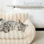 Hollypet Cat Bed Small Dog Orthopedic Couch Beds for Pets up to 13 lbs | Fluffy Multifunctional Double-Layer Warming Kitten Pet Couch Orthopedic Beds with Machine Washable Cover and Non-Slip Bottom