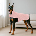 cyeollo Warm Dog Coat Fleece Winter Sweater Coats, Sherpa Reversible Dog Jacket Vest with Leash Hole for Large Dogs, Soft Pet Coats for Cold Weather, Pink, XXXL
