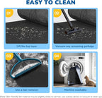 Cat Litter Mat 47" x 35", Washable Urine-Proof Non-Slip Black | Machine Washable, Upgraded Felt & Fabric Material Litter Mat for Fewer Creases, Hold 3-4 Litter Boxes, Soft on Paws
