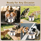 UPSKY 10L Dog Water Bowl No Spill Stainless Steel for Slow Drinking Beige | Large Capacity, Spill-proof, Non-slip Design, Durable, For Large Dogs, Messy Drinkers & Multi-pet Homes, Outdoor / Indoor