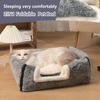 cat Bed cave-cat beds for Indoor Cats,Soft and Comfortable Cute cat Bed，cat House,with Removable Washable Cushioned Pillow,Enclosed Pet Bed,Kitten hut、Hideaway,Small Large Dog Tent (Dark Grey)