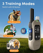 2-in-1 Dog Bark & Shock Collar – 4500FT Dog Training Collar with Remote, 3 Training Modes & LED Light, IPX8 Waterproof E Collars with Anti-Barking for Small Medium Large Dog (Titanium)