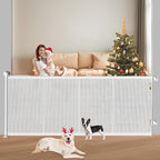 Pawtners Retractable Baby Gates Extra Wide, 41" Tall Extends up to 71" Wide, Dog Gate Indoor with for Stairs, Pet Gate with Support Rods for Doorways Hallways Indoor & Outdoor-White