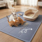 Silicone Cat Litter Mat for Litter Box, 31" x 22" Large Leak-Proof Tray, Scatter Control for Cat Litter, Soft Durable Material, Waterproof & Easy Clean Mat for Indoor Cats, Gray