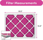 16x20x1 Air Filter (2-Pack) | Made in the USA | Color Changing | Remove Cat and Dog Odor | MERV 8 for Pet Hair Dander and Dust | 15.5"x19.5"x0.75" Exact Size