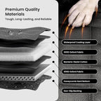 REEVAA Dog Car Seat Cover for Back Seat, Hard Bottom, L, Black+Orange | 450 lbs Extender, 45% More Space for 2-4 Large Dogs, Waterproof, Zippered Mesh Window, Fits for SUV Medium Truck