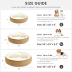 Love's cabin Round Donut Cat and Dog Cushion Bed, 20in Pet Bed for Cats or Small Dogs, Anti-Slip & Water-Resistant Bottom, Super Soft Durable Fabric Pet beds, Washable Luxury Cat Dog Bed Stripe Camel