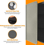 Cat Litter Mat 47"x27",Double Layer EVA litterbox Mat Beige | Extra Large Honeycomb, Waterproof & non-slip, Odor-free, easy clean, washable durable floor protector,scatter control