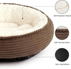 Love's cabin Round Donut Cat and Dog Cushion Bed, 24in Pet Bed for Small or Medium Dogs, Anti-Slip & Water-Resistant Bottom, Soft Durable Fabric Pet Beds, Washable Calming Cat Bed Dark Brown