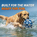 QDAN Dog Balls Toys, Soccer Ball with Straps, Herding Ball Toy, Puppy Toy | 6 Inch Puppy Water Pool Toy, Durable Balls for Dogs for 20-40 lbs Dog, Outdoor Herding Balls for Small Medium Dogs, Blue