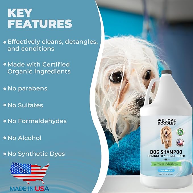 Dog Shampoo Half Gallon, Cleans, Conditions & Detangles, Ocean Breeze, 64OZ