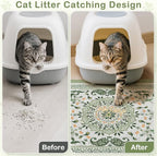 Unicorn Catcher 33"x22" Cat Litter Mat Non-Slip Washable Litter Box Mat | High-Density PVC Litter Catcher Mat Efficiently Traps Scattered Litter From Paws To Keep Floors Clean
