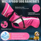 Dog Raincoat Waterproof Raincoats for Dog Reflective Dogs Rain Jackets with Hood Hoodie Pet Rain Poncho Coat for Small Medium Large Dogs Puppies S-XXL (Pink, S)