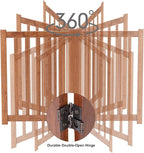 LZRS Wooden Free Standing Foldable Dog Gate Indoor – 80" W x 24" H, Extra Wide Step-Over Safety Pet Gate for Doorways, Stairs, Hallways, Large Spaces & Playpen for Puppies Indoor Use, Oak