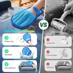 Upgraded Pet Hair Removal Glove for Dogs & Cats, Electrostatic Five-Finger Hair Remover for Furniture, Couch, Carpet, Clothing& Car Seat, 1Pcs Reusable Magic Brush Pet Hair Remover Tool (Blue)