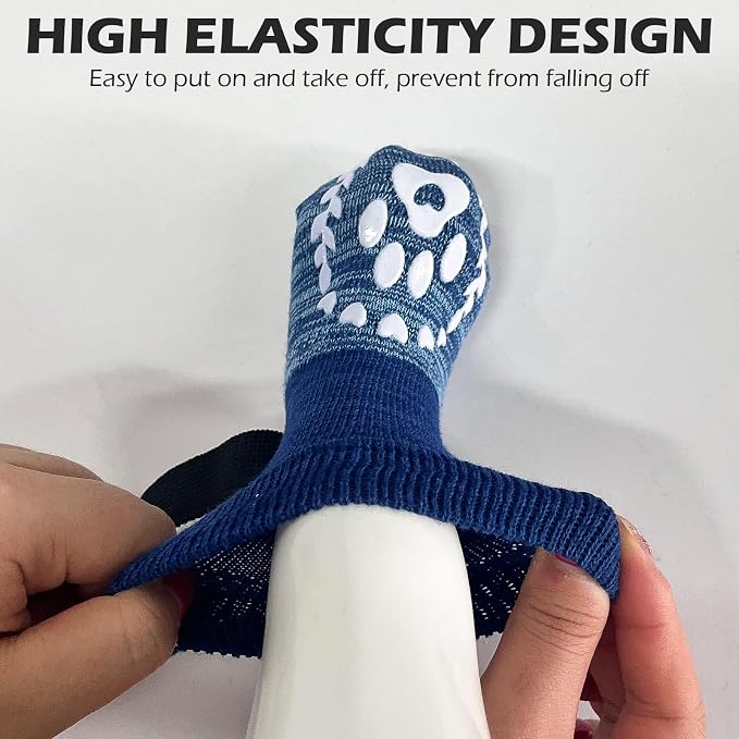 EXPAWLORER Dog Socks to Prevent Licking and Slipping, Summer Dog Shoes for Hot Pavement, Paw Protectors Boots for Hardwood Floors Anti-Slip, Dog Booties for Small Medium Large Senior Dogs XS