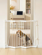 No Pawblems Retractable Safety Gate, Metal Adjustable Dog Gate for Doorways, Stairs & Hallways, Expands to 38" Wide, Auto Retract Design, No Bottom Bar, White