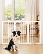 32" Extra Tall Free Standing Dog Gate Indoor, Foldable Pet Gate | for Doorways Stairs, 3-Panel Dog Fence with Support Feet for Stability, Folding Puppy Gate Easy to Carry No Drilling 54"x32"