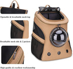 LOLLIMEOW Large Pet Carrier Backpack, Bubble Backpack Carrier for Fat Cats and Puppies,Airline-Approved(Khaki)
