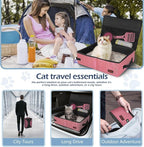Portable Cat Travel Litter Box. Zipped Lid, Collapsible Litter Box for Cats. No Leakage, No Smell. Easy to Carry. Used for Hotels, Camping, Car (Pink,M)
